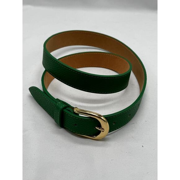 Persaman Accessories - Persaman Genuine Leather Kelly Green Brass Buckle 41" long NWT Classic Work